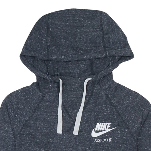 Nike Women’s Dark Grey Medium Pullover Hoodie Just Do It Logo