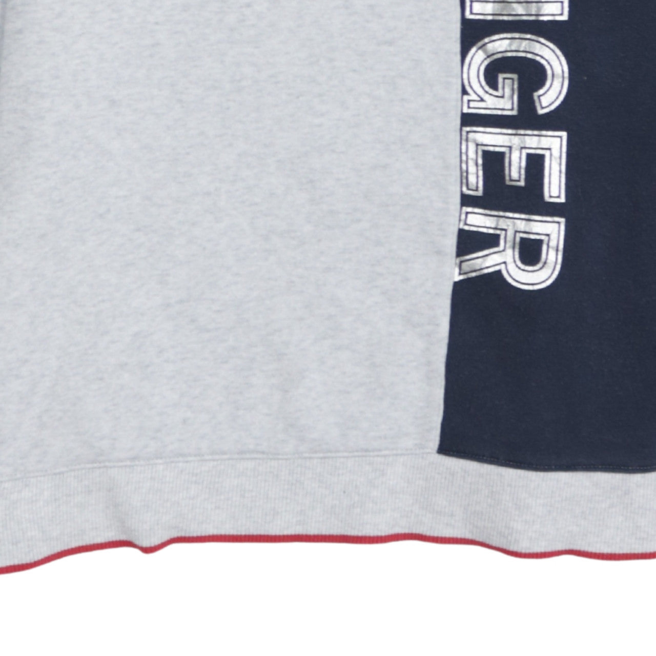 Tommy Hilfiger Men's Grey Navy Logo Crew Neck Sweatshirt M