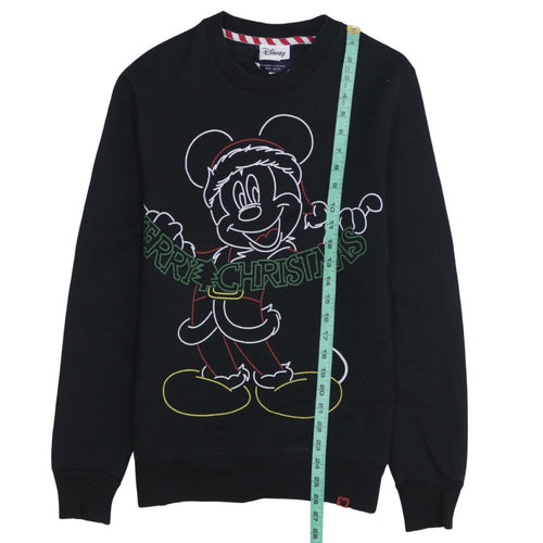 Disney Men's Black Merry Christmas Mickey Sweatshirt S Pullover