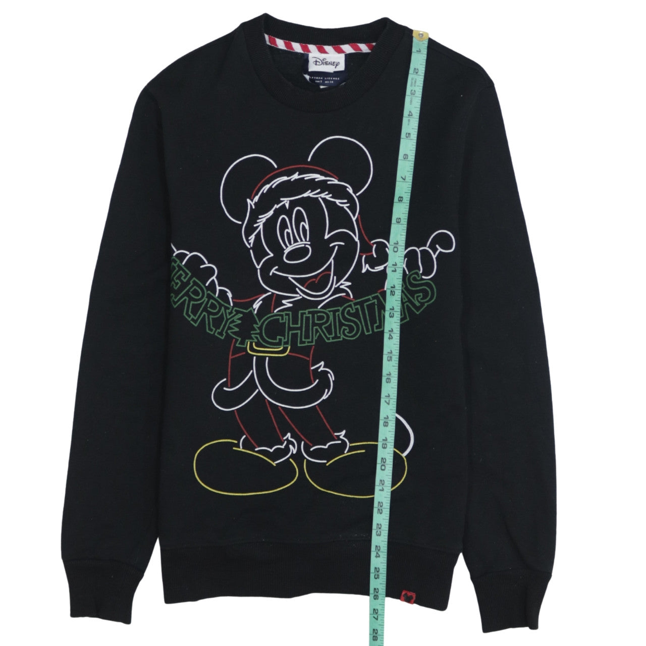 Disney Men's Black Merry Christmas Mickey Sweatshirt S Pullover
