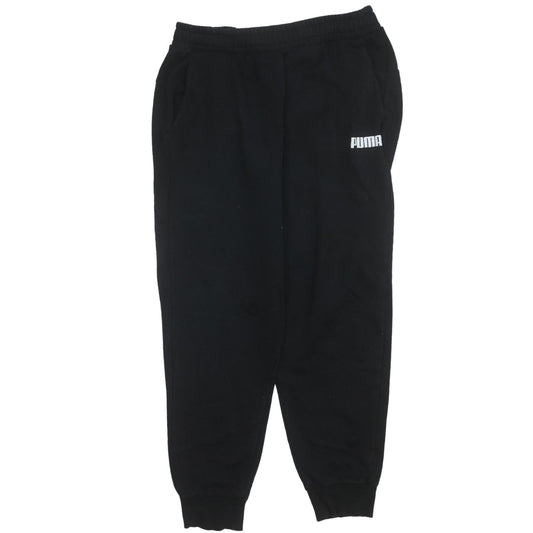 Puma Women Black L Sweatpants Elastic Waist Fleece Joggers
