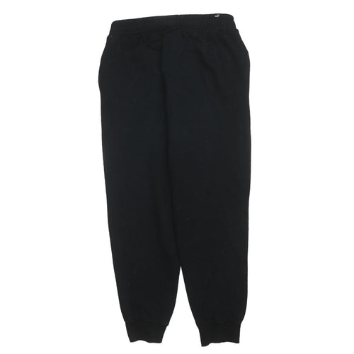 Puma Women Black L Sweatpants Elastic Waist Fleece Joggers
