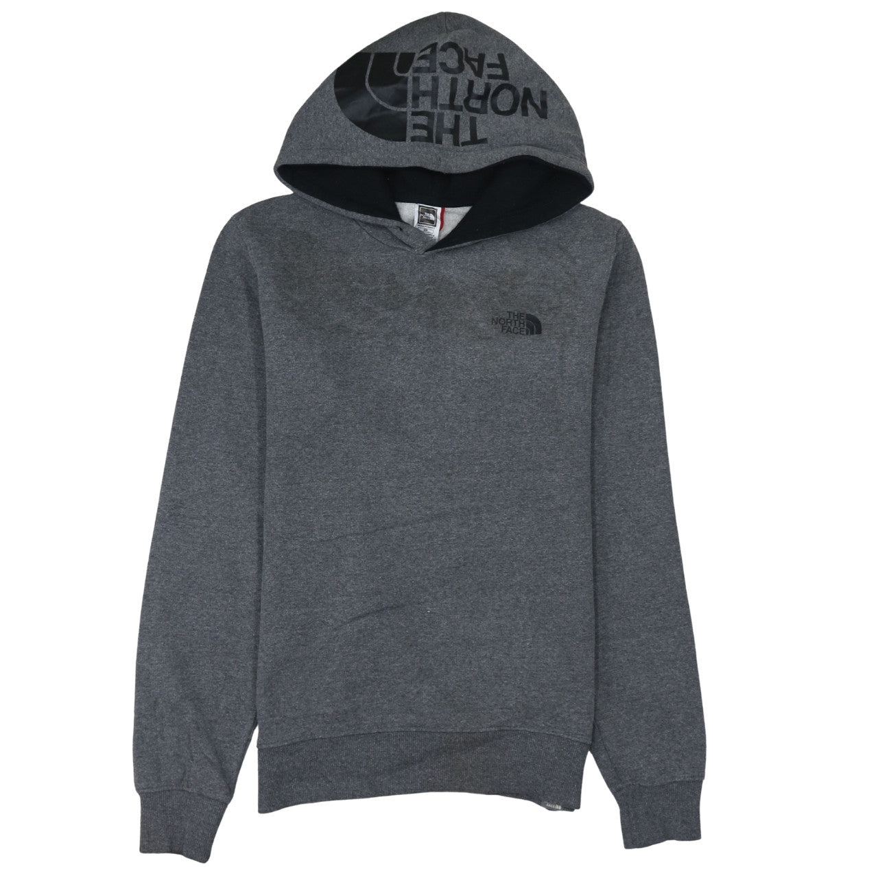 The North Face Men's Grey Pullover Hoodie Small Logo Outdoor Sweatshirt
