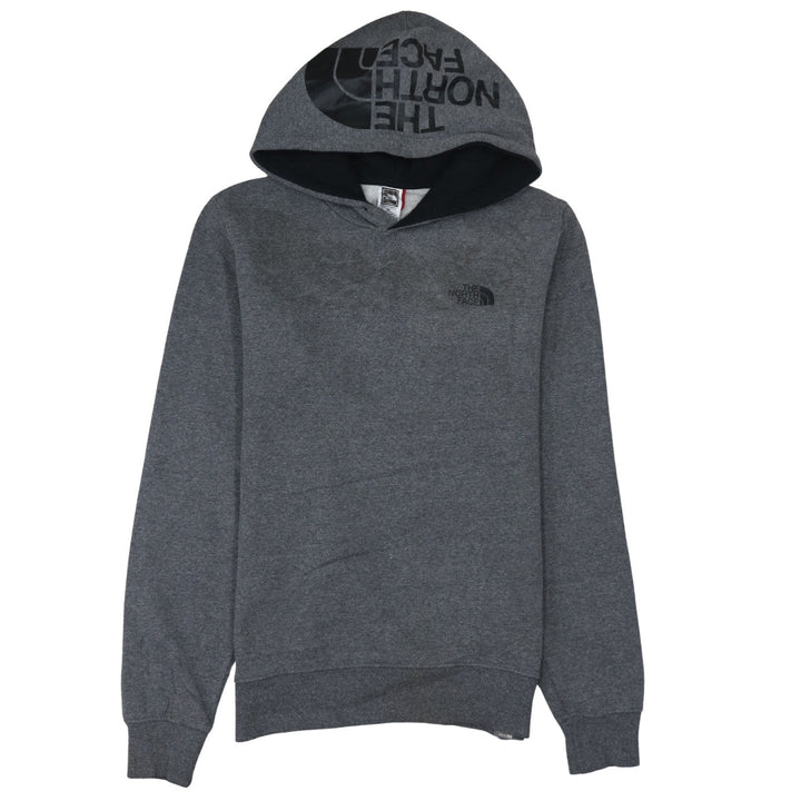 The North Face Men's Grey Pullover Hoodie Small Logo Outdoor Sweatshirt