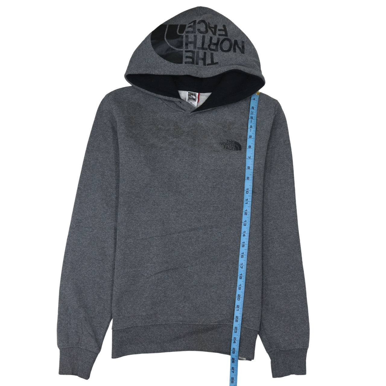 The North Face Men's Grey Pullover Hoodie Small Logo Outdoor Sweatshirt