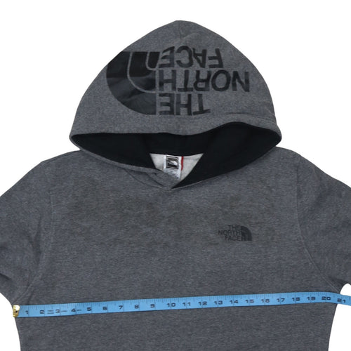 The North Face Men's Grey Pullover Hoodie Small Logo Outdoor Sweatshirt