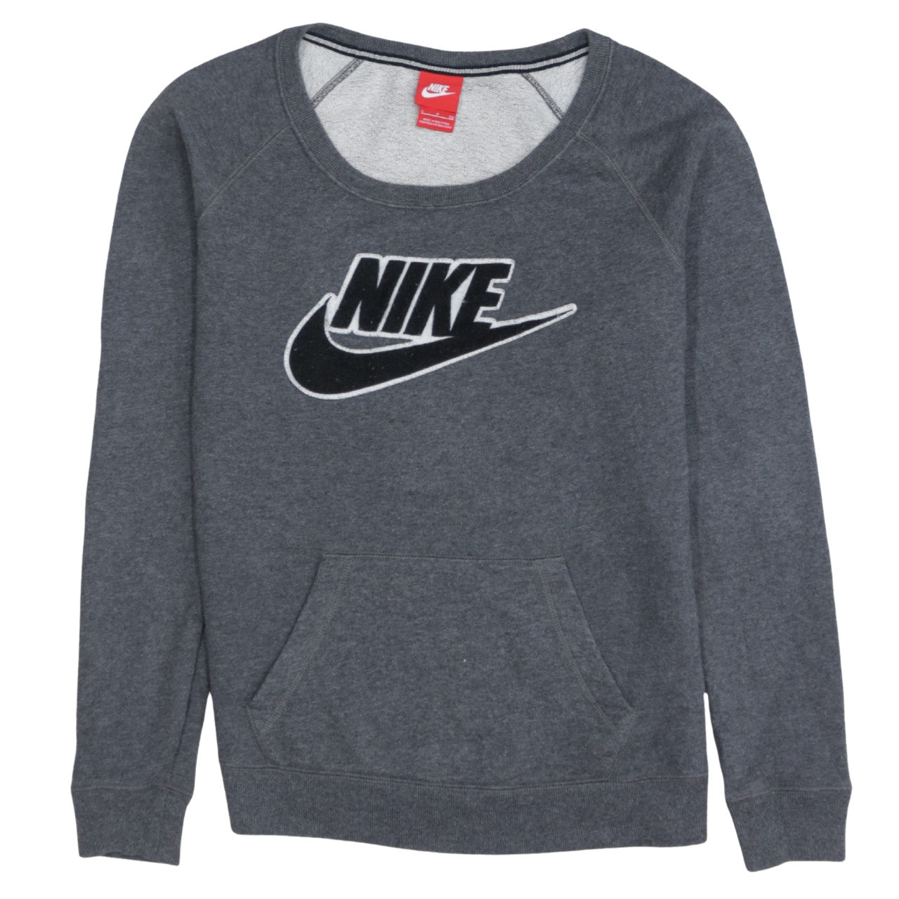 Nike Mens Grey Small Pullover Sweatshirt Logo Crew Neck