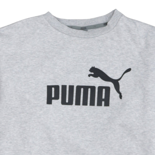 Puma Women's Grey Logo Crew Neck Pullover Sweatshirt Size L