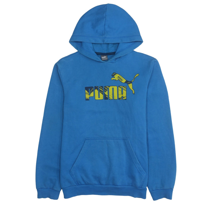 Puma Mens Blue 2XL Pullover Hoodie Fleece Graphic Sweatshirt