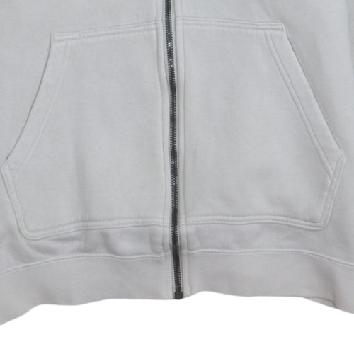 Nike Boys White Full Zip Hoodie Size S Cotton Blend Lined Sweatshirt