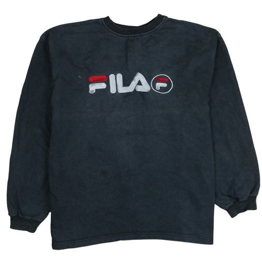 Fila Men's Black 2XL Pullover Sweatshirt Embroidered Logo
