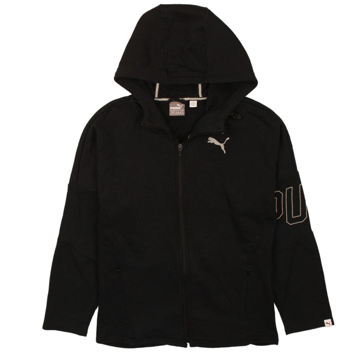 Puma Womens Black Full Zip Hoodie XS UK 8 Logo Hooded Sweatshirt