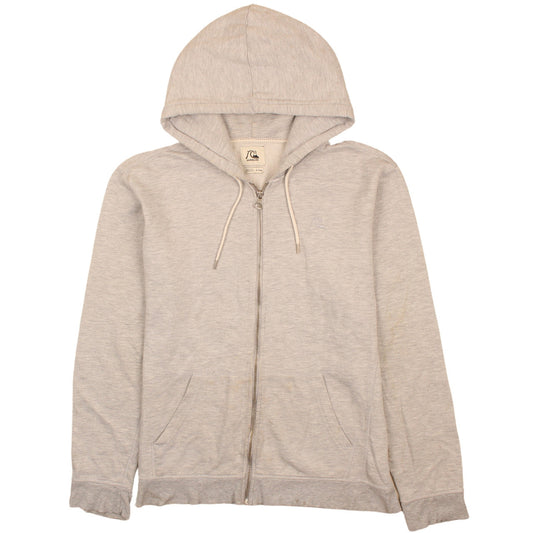 Quiksilver Mens Beige XL Full Zip Hoodie Cotton Blend