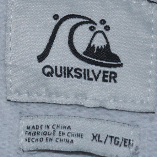 Quiksilver Mens Beige XL Full Zip Hoodie Cotton Blend