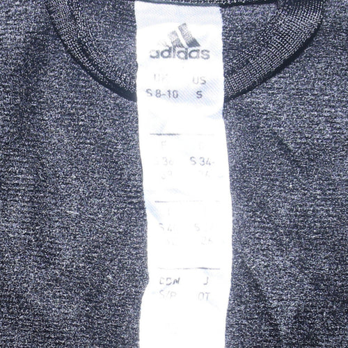 Adidas Women Black Small Full Zip Hoodie Jacket VHSC Logo