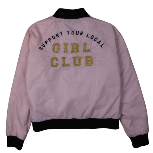 Forever 21 Womens Pink California Varsity Jacket Size L