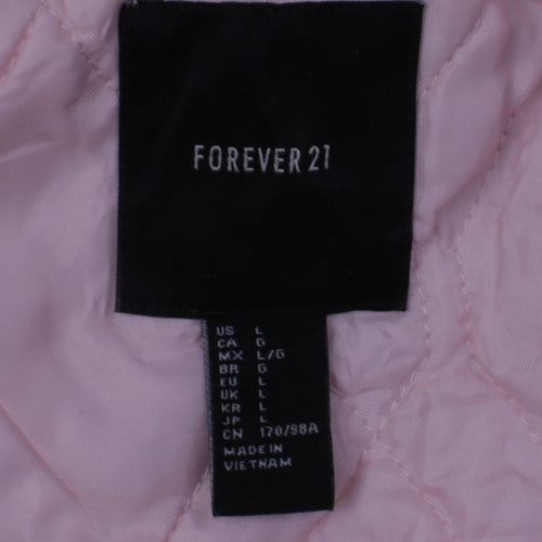Forever 21 Womens Pink California Varsity Jacket Size L