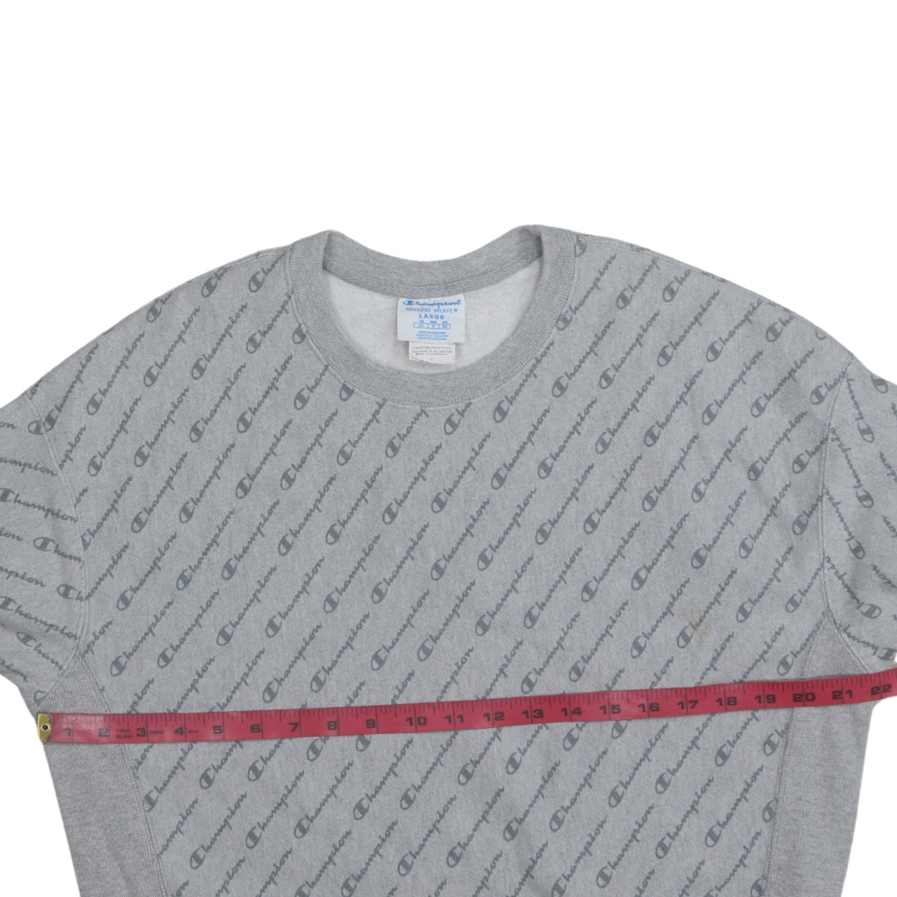 Champion Men's Grey Reverse Weave Logo Pullover Sweatshirt Size L