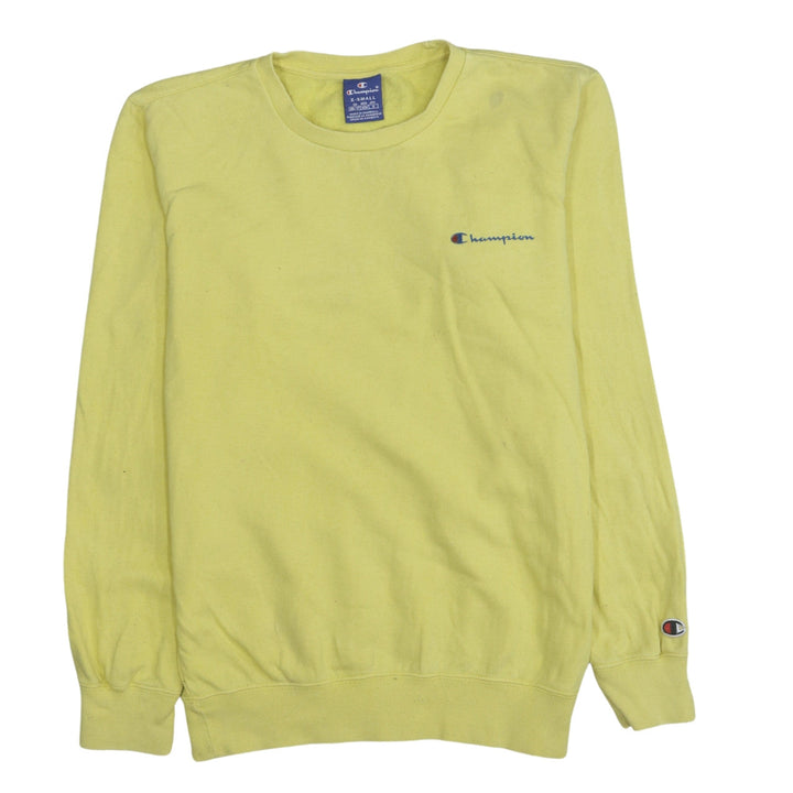 Champion Women's Yellow XS Pullover Sweatshirt Crew Neck Long Sleeve