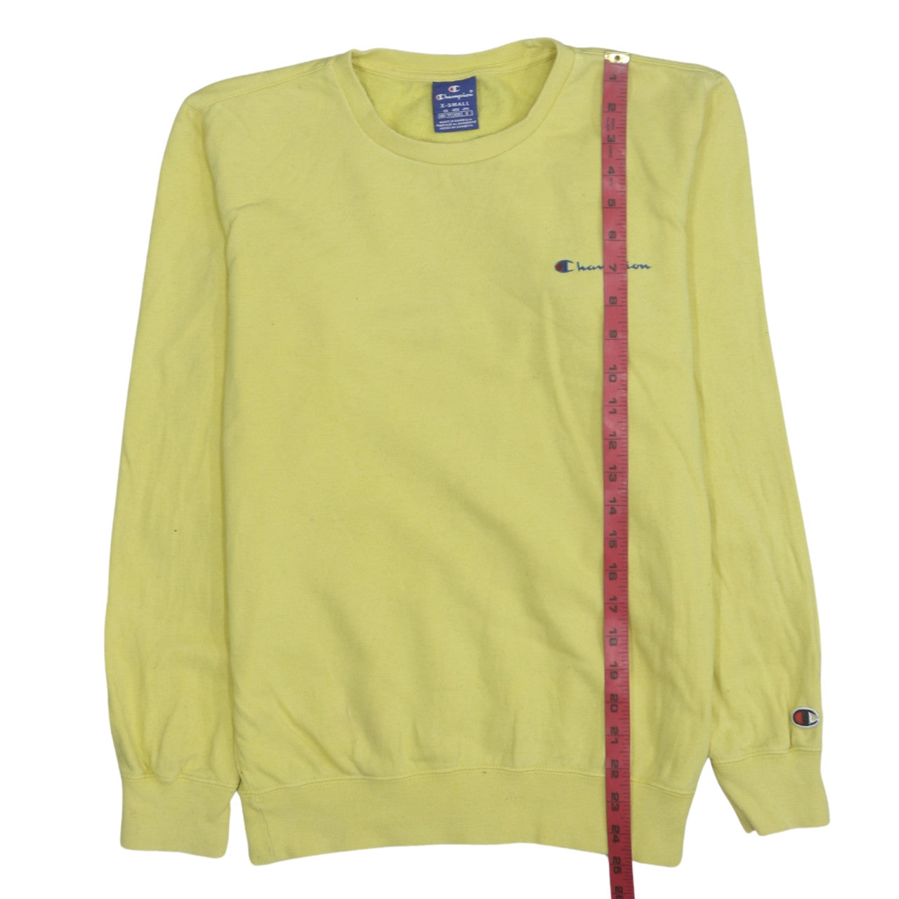 Champion Women's Yellow XS Pullover Sweatshirt Crew Neck Long Sleeve