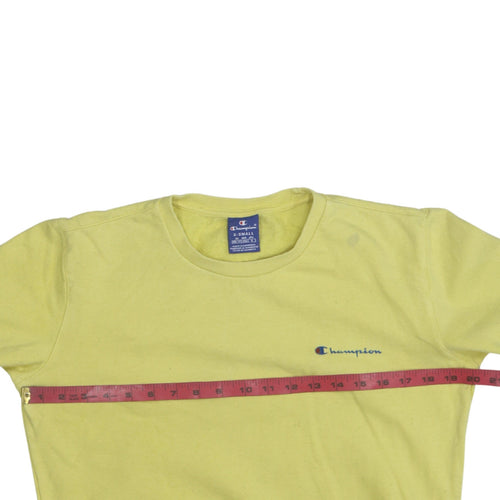 Champion Women's Yellow XS Pullover Sweatshirt Crew Neck Long Sleeve