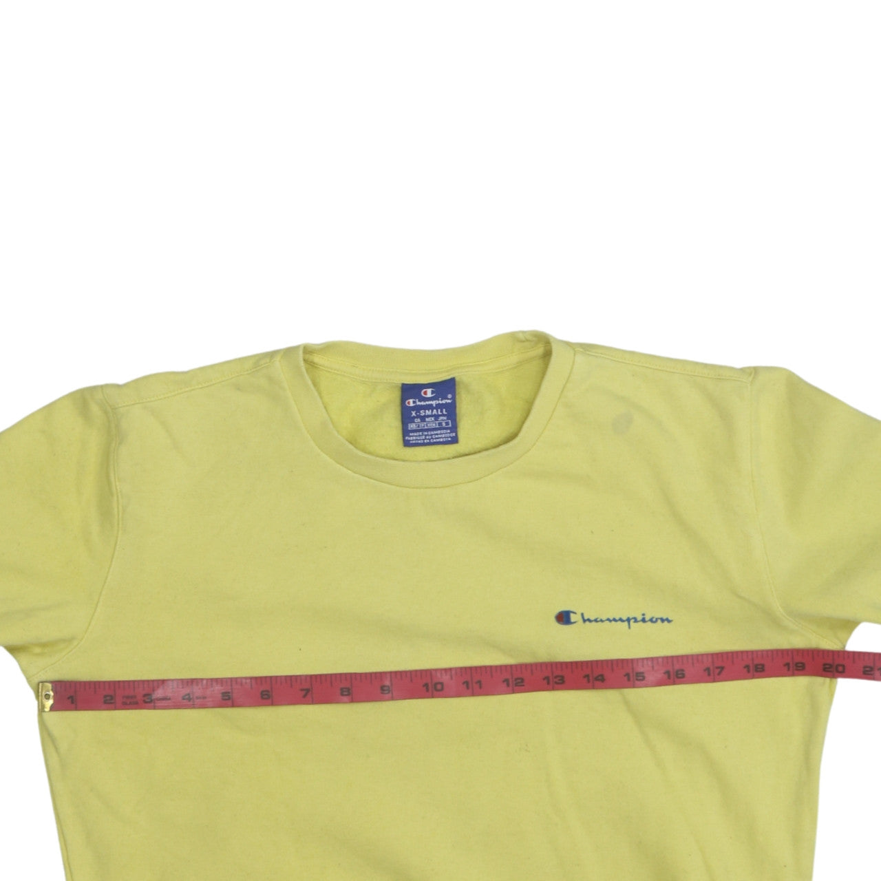 Champion Women's Yellow XS Pullover Sweatshirt Crew Neck Long Sleeve