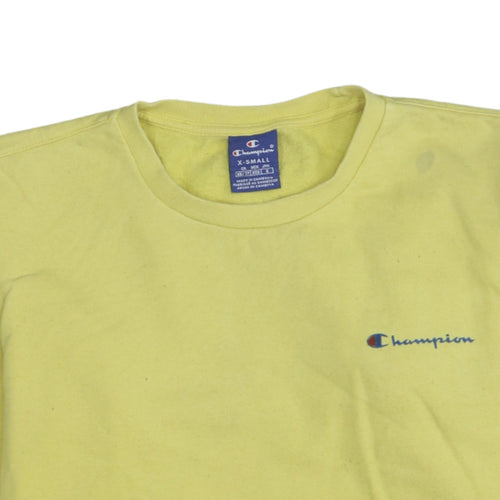 Champion Women's Yellow XS Pullover Sweatshirt Crew Neck Long Sleeve