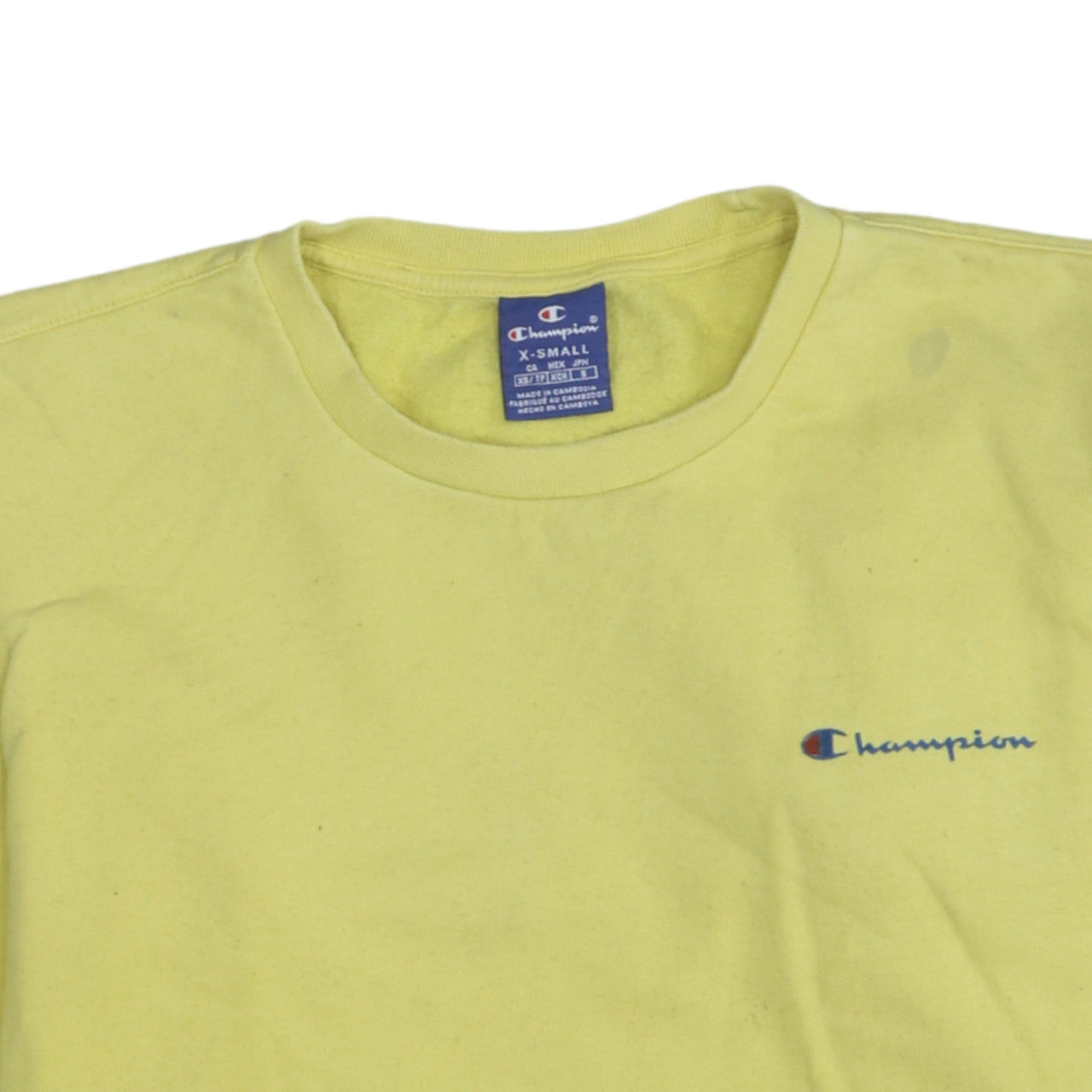 Champion Women's Yellow XS Pullover Sweatshirt Crew Neck Long Sleeve