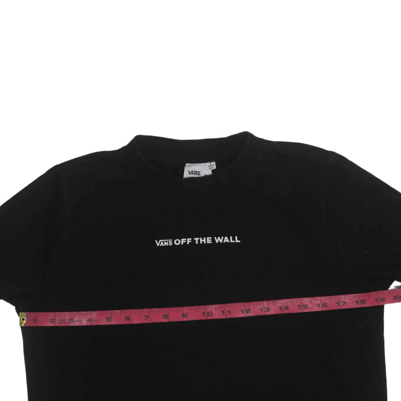 Vans Womens Black Small Pullover Sweatshirt Off The Wall Logo