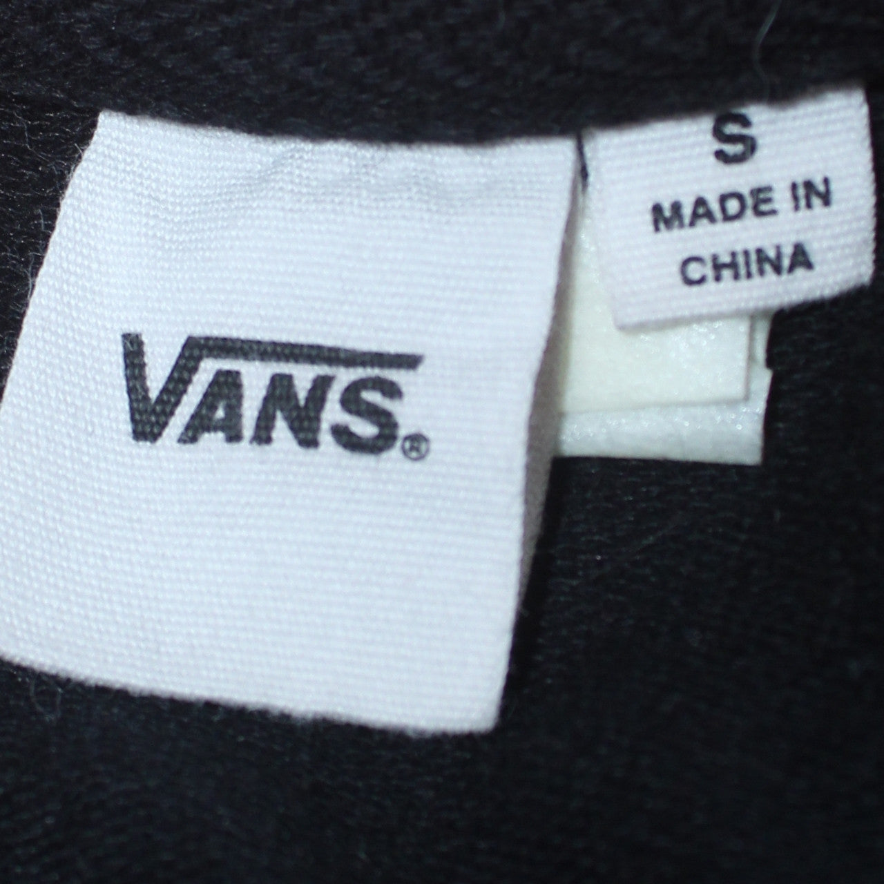 Vans Womens Black Small Pullover Sweatshirt Off The Wall Logo