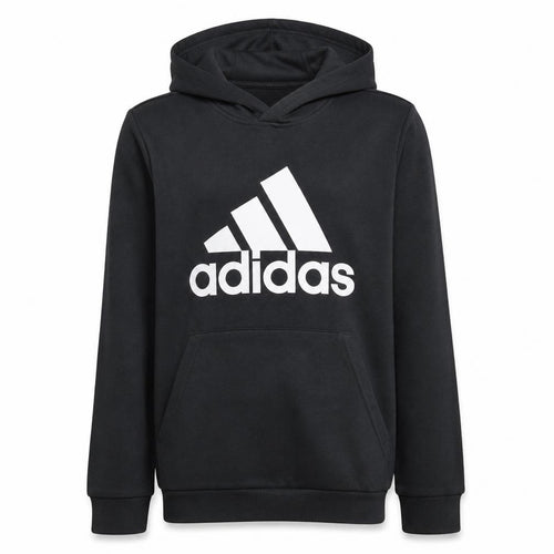 Adidas Boys Black Pullover Hoodie 13-14 Years Cotton Blend Logo Print