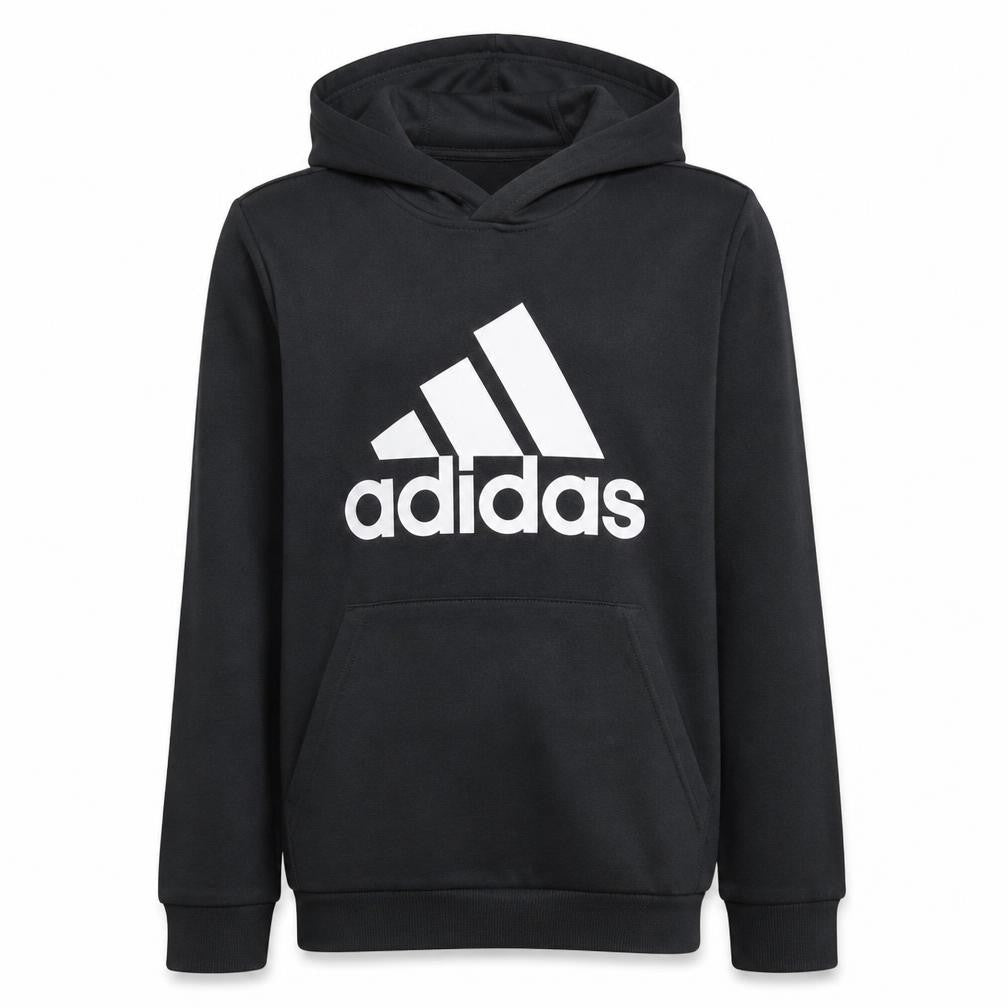 Adidas Boys Black Pullover Hoodie 13-14 Years Cotton Blend Logo Print