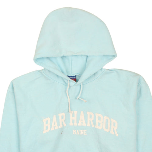 Champion Men's Blue Pullover Hoodie L Bar Harbor Maine Graphic