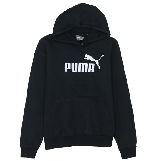 Puma Womens Black Pullover Hoodie Size 14 Logo Casual Sweatshirt
