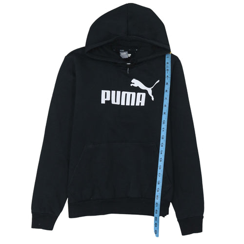 Puma Womens Black Pullover Hoodie Size 14 Logo Casual Sweatshirt