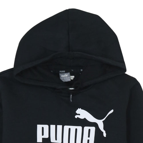 Puma Womens Black Pullover Hoodie Size 14 Logo Casual Sweatshirt