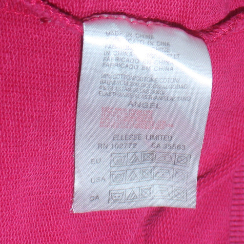 Ellesse Womens Pink White Bomber Jacket M Full Zip Retro Sports Style