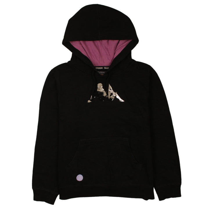 Kappa Womens Black XL Sequin Logo Pullover Hoodie
