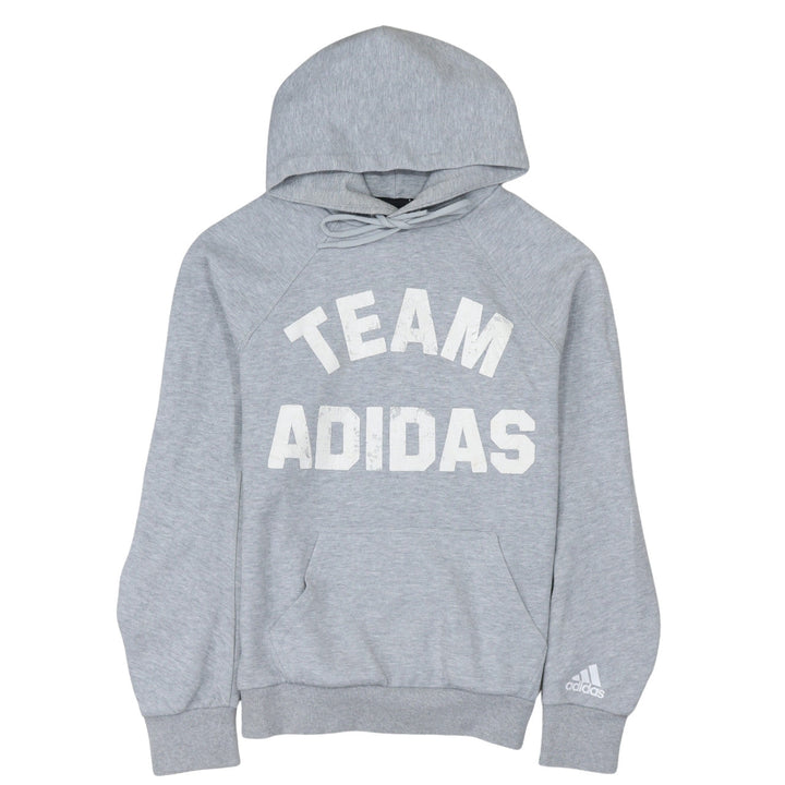 Adidas Men’s Grey Pullover Hoodie Small Team Logo Sportswear