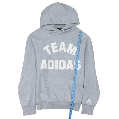 Adidas Men’s Grey Pullover Hoodie Small Team Logo Sportswear