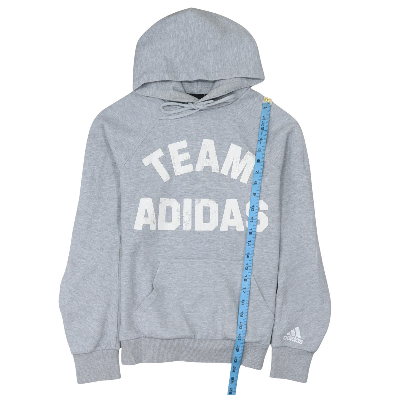 Adidas Men’s Grey Pullover Hoodie Small Team Logo Sportswear