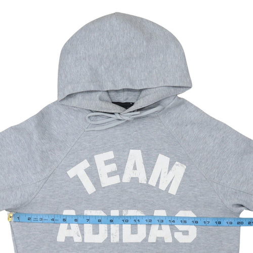 Adidas Men’s Grey Pullover Hoodie Small Team Logo Sportswear