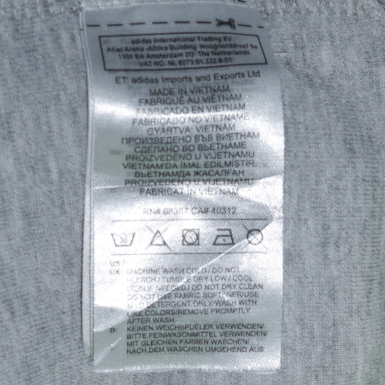 Adidas Men’s Grey Pullover Hoodie Small Team Logo Sportswear