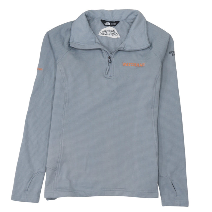 The North Face Womens Grey 1/4 Zip Pullover Sweatshirt Size M Polyester Stretch