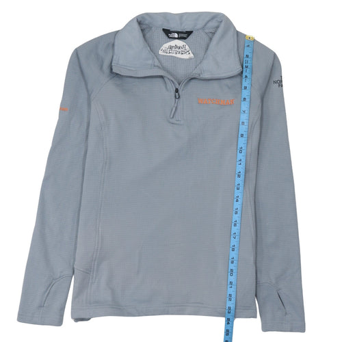The North Face Womens Grey 1/4 Zip Pullover Sweatshirt Size M Polyester Stretch