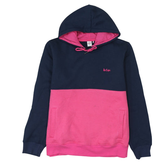 Lee Cooper Women Navy Pink Pullover Hoodie Size 16 Cotton Blend
