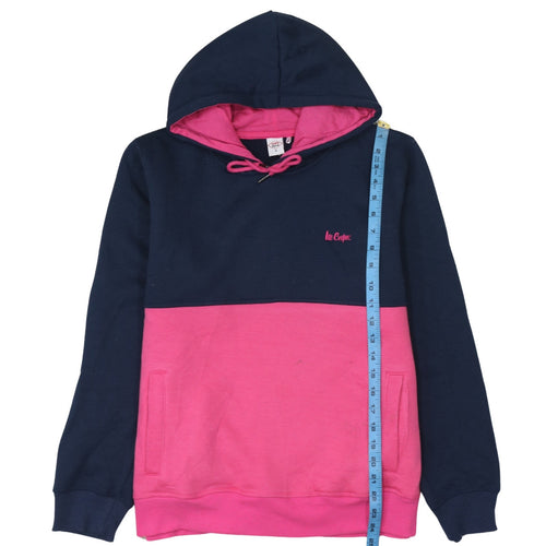 Lee Cooper Women Navy Pink Pullover Hoodie Size 16 Cotton Blend