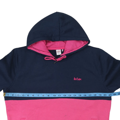Lee Cooper Women Navy Pink Pullover Hoodie Size 16 Cotton Blend