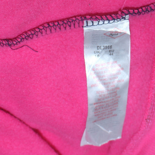 Lee Cooper Women Navy Pink Pullover Hoodie Size 16 Cotton Blend