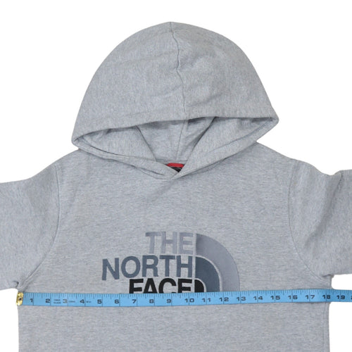 The North Face Boys Grey Pullover Hoodie XL Cotton Blend Youth Sweatshirt